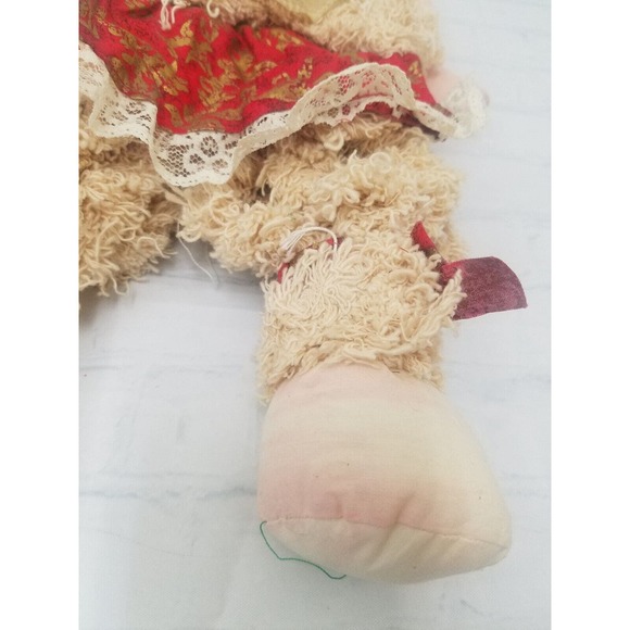 Vintage Rag Doll Shredded Angel Floral Headband Christmas Holiday Decoration 15” - Picture 5 of 13